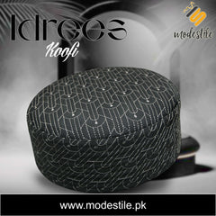 Men’s Premium Idrees Kufi – Traditional Embroidered Muslim Prayer Hat