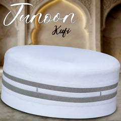 Junoon Kufi Cap – Soft Muslim Prayer Cap for Men for Summer Wear