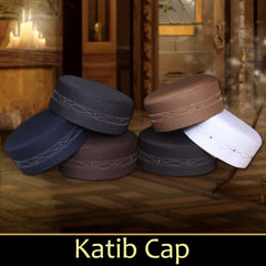 Muslim Katib Prayer Kufi Hat For Mens-Traditional Islamic Cap