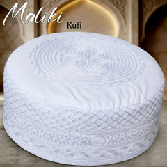 Maliki Kufi – Premium Embroidered Islamic Prayer Cap for Men