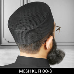 Black Muslim Namaz Topi - Premium Mesh Kufy for Jummah, Ramadan and Daily Prayer