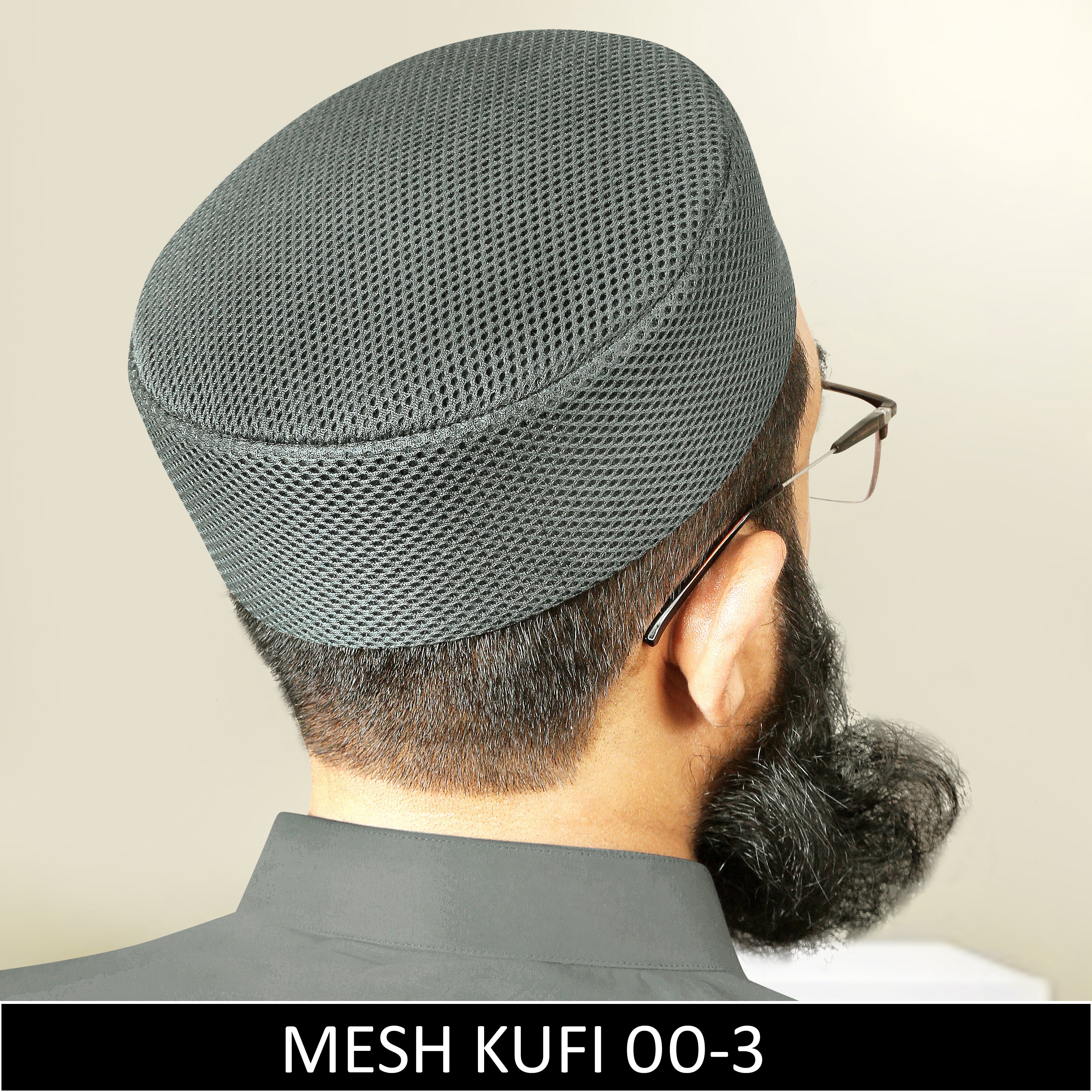 Light Grey Breathable Prayer Cap for Men Ideal for Salah, Eid and Religious Gatherings