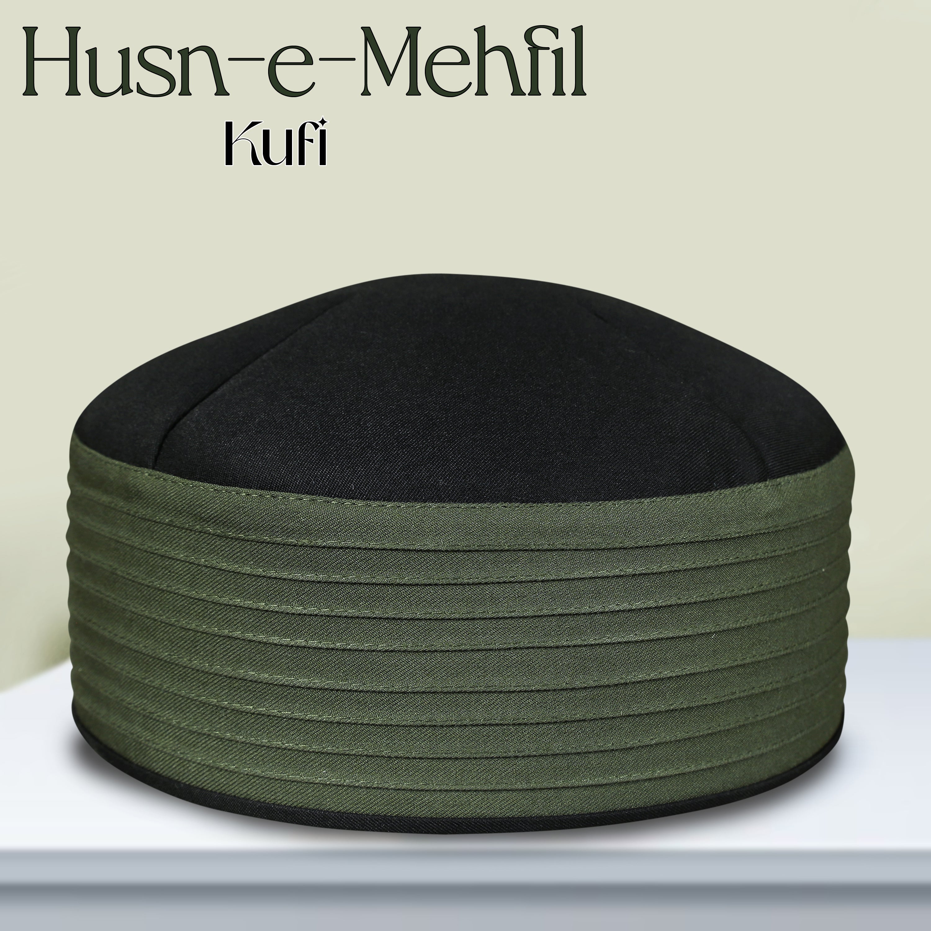 Misri Style Koofi In Green and Black