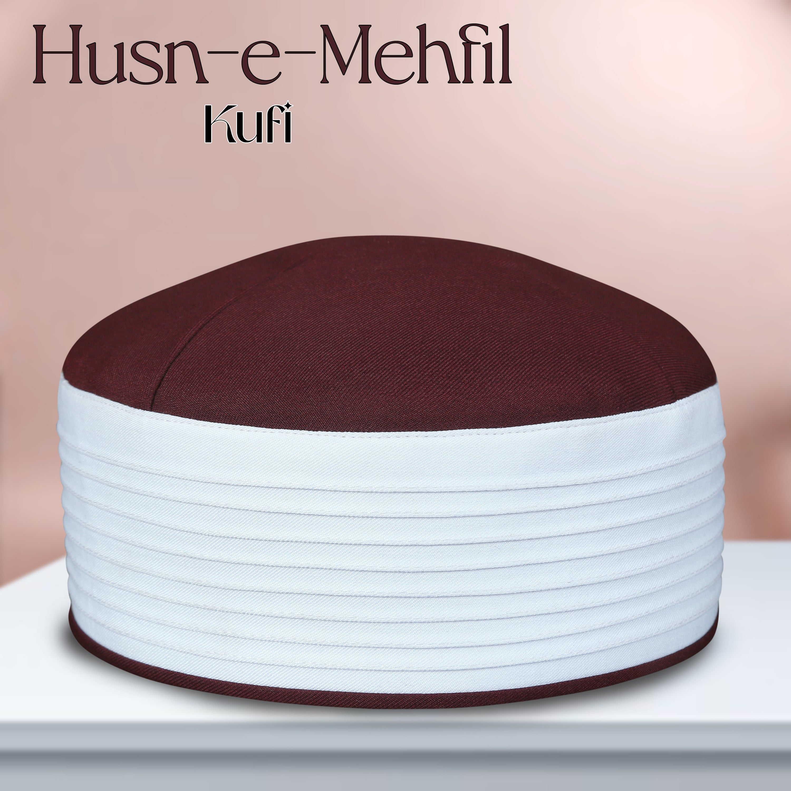 Prayer Misri Topi In Maroon and White