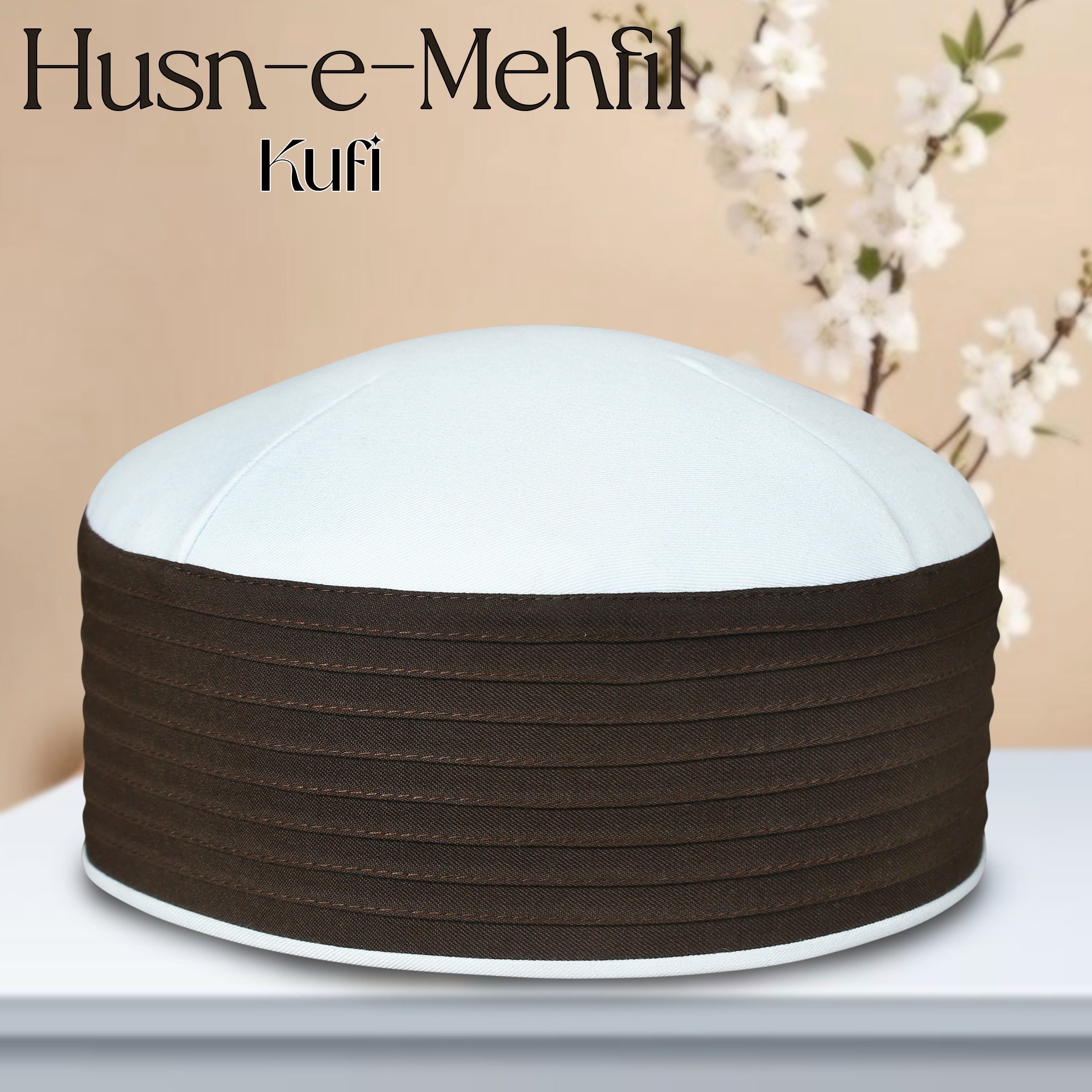 Misri Topi brown and white turkish style