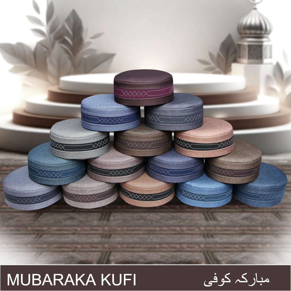 Muslim Mubaraka Prayer Kufi Hat For Mens