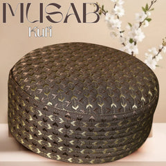 Musab Hard Kufi Cap - Premium Embroidered Islamic Prayer Cap | Modestile
