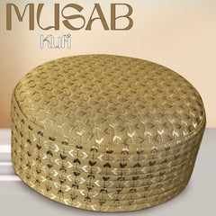 Musab Hard Kufi Cap - Premium Embroidered Islamic Prayer Cap | Modestile