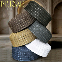 Musab Hard Kufi Cap - Premium Embroidered Islamic Prayer Cap | Modestile