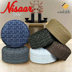 Modestile Nisaar Embriodered Stylish Prayer Islamic Kufi Hat For Men's Traditional Headwear