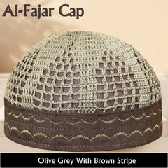 Al-Fajar Premium Knitted Kufi – Poly-Cotton Mesh Islamic Prayer Hat