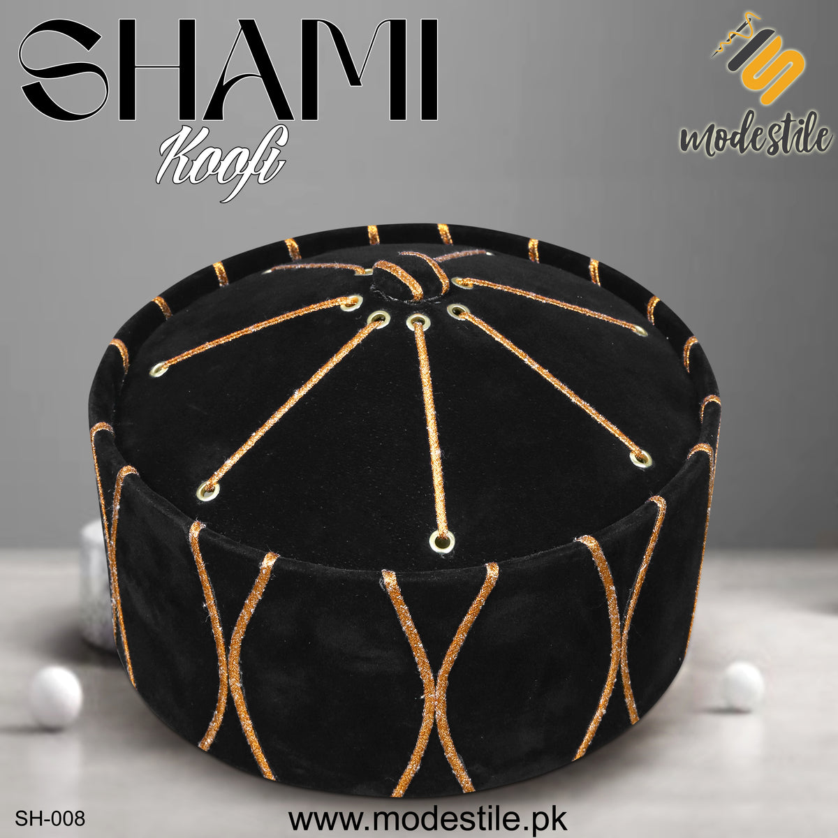 Men’s Premium Muslim Shami Cap SH-008 – Islamic Traditional Turban Style Turkish Kufi Hat