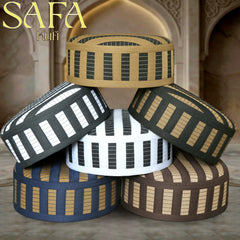 Safa Kufi Islamic Prayer Cap for Men Premium Polyester Cotton Muslim Cap High Quality Salah Topi