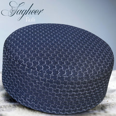 Sagheer Kufi Premium Polyester Cotton Islamic Prayer Cap Navy Blue