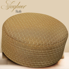 Sagheer Kufi Premium Polyester Cotton Islamic Prayer Cap Golden