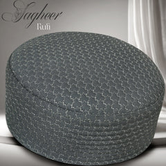 Sagheer Kufi Premium Polyester Cotton Islamic Prayer Cap Grey