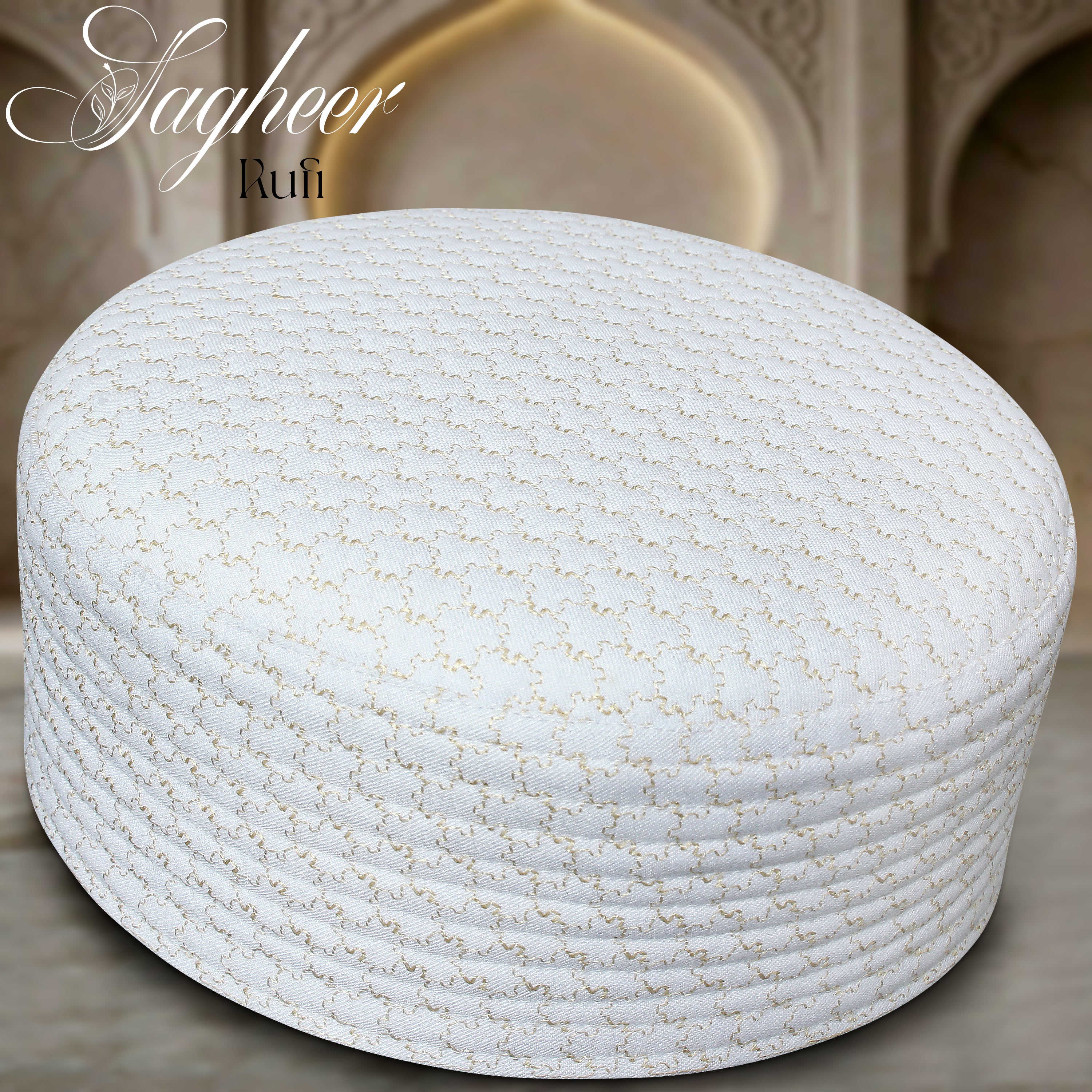 Sagheer Kufi Premium Polyester Cotton Islamic Prayer Cap White