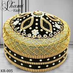 Turkey Cap KR-005 – Premium Velvet Handmade Traditional Kufi for Men