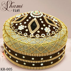 Turkey Cap KR-005 – Premium Velvet Handmade Traditional Kufi for Men