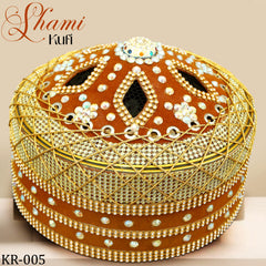Turkey Cap KR-005 – Premium Velvet Handmade Traditional Kufi for Men