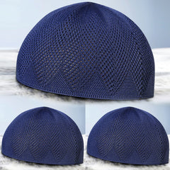 Turkey Knitted Kufi Cap (Pack of 3) – Premium Lightweight Turkish Style Islamic Cap