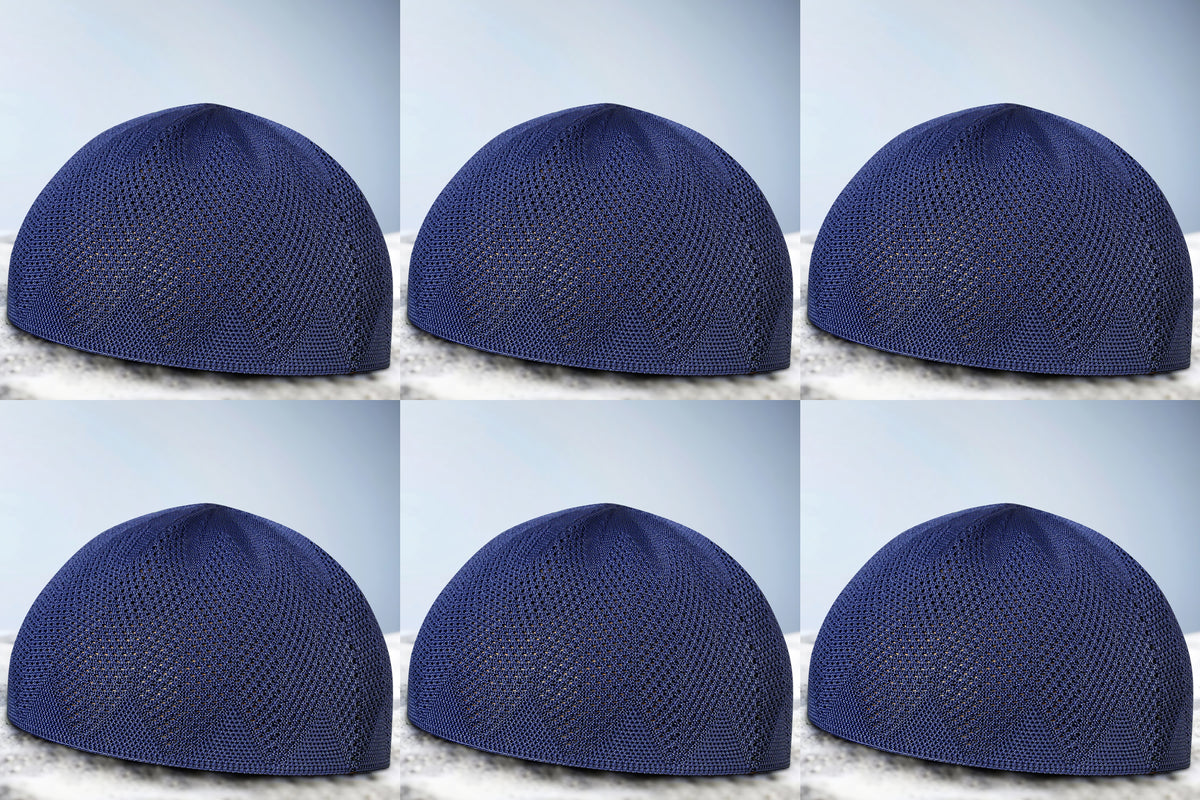 Turkey Knitted Kufi Cap (Pack of 6) – Premium Lightweight Turkish Style Islamic Cap