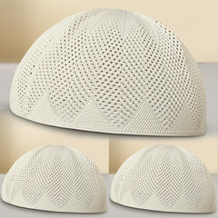 Turkey Knitted Kufi Cap (Pack of 3) – Premium Lightweight Turkish Style Islamic Cap
