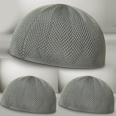 Turkey Knitted Kufi Cap (Pack of 3) – Premium Lightweight Turkish Style Islamic Cap