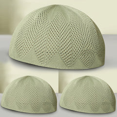 Turkey Knitted Kufi Cap (Pack of 3) – Premium Lightweight Turkish Style Islamic Cap