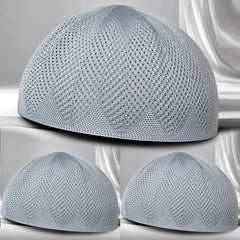 Turkey Knitted Kufi Cap (Pack of 3) – Premium Lightweight Turkish Style Islamic Cap