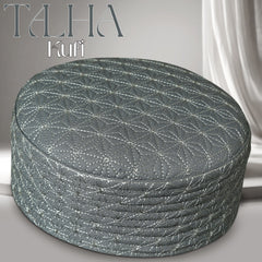 Grey Talha Hard Kufi Elegant Structured Namaz Topi
