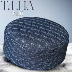 Blue Talha Hard Kufi Premium Islamic Skull Cap