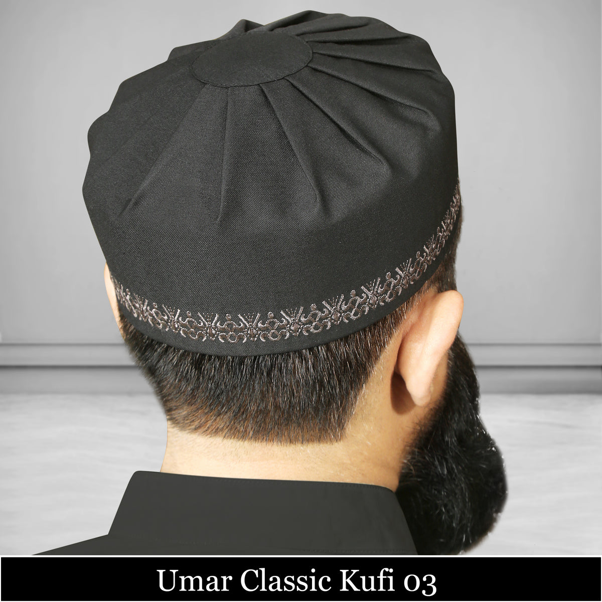 Umar Classic Kufi 03 – Embroidered Islamic Prayer Cap for Men