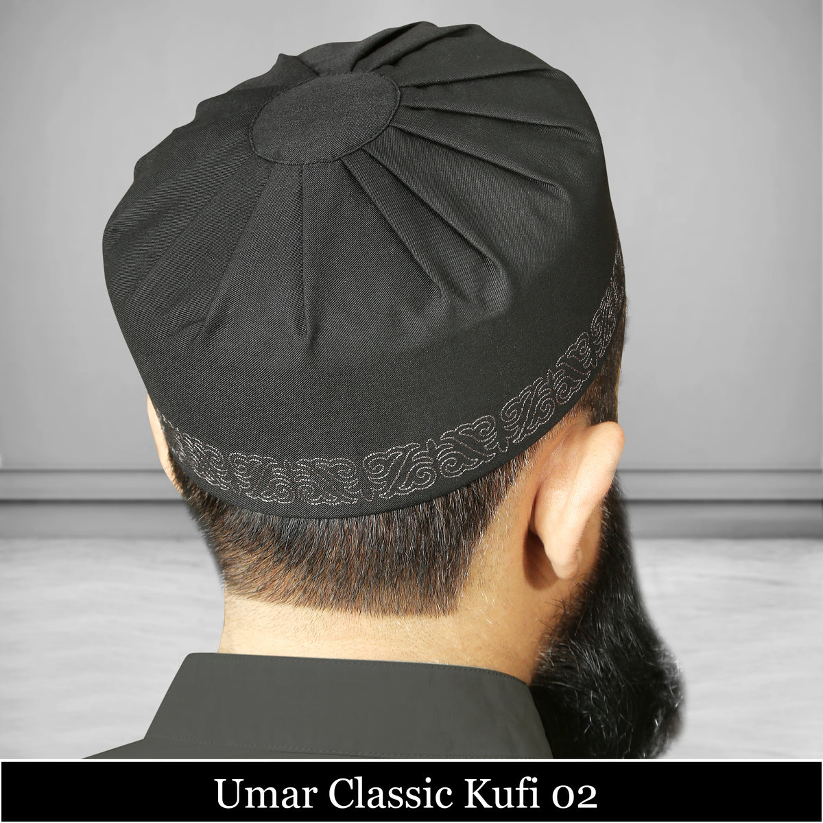 Umar Classic Kufi 02 – Embroidered Islamic Prayer Cap for Men