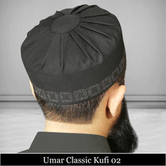 Umar Classic Kufi 02 – Embroidered Islamic Prayer Cap for Men