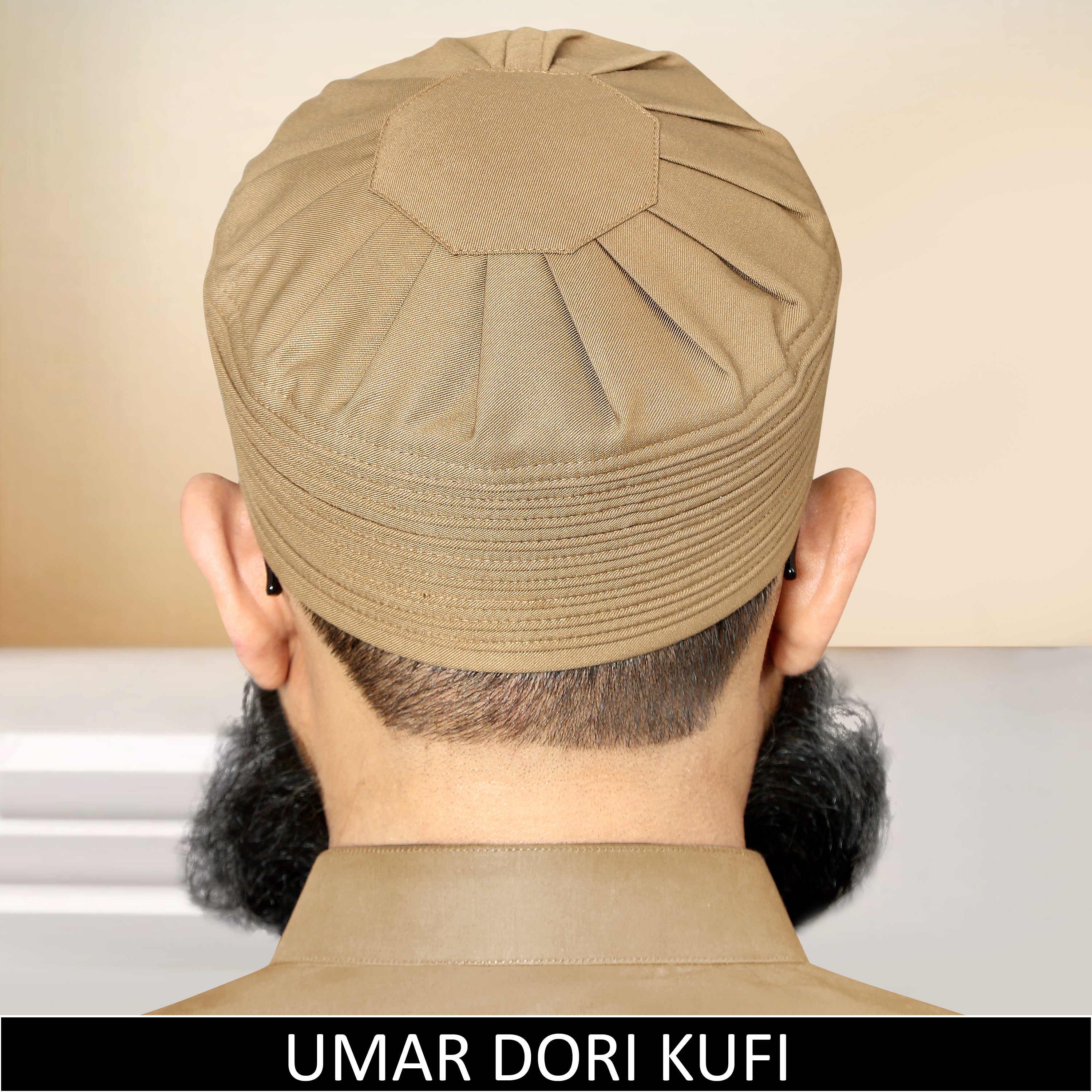 Umar Dori Kufi Cap Premium Islamic Prayer Cap for Men Golden Namaz Topi
