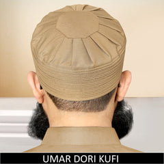 Umar Dori Kufi Cap Premium Islamic Prayer Cap for Men Golden Namaz Topi