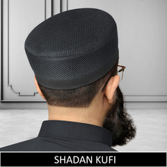 Black Shadan Mesh Koofi Brimless Islamic Prayer Cap