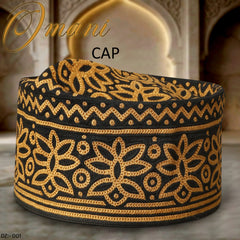 Premium Omani Cap – Original Muscati Flower Pattern Prayer Kufi for Men