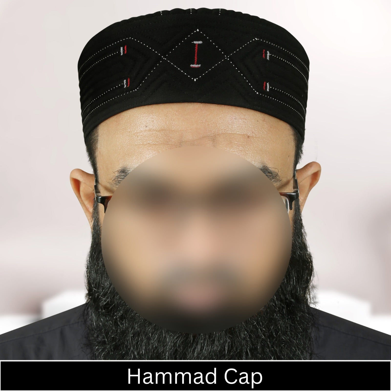 Black Hammad Kufi Prayer Cap – Traditional Koofi Muslim Namaz Topi