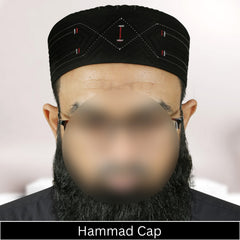 Black Hammad Kufi Prayer Cap – Traditional Koofi Muslim Namaz Topi