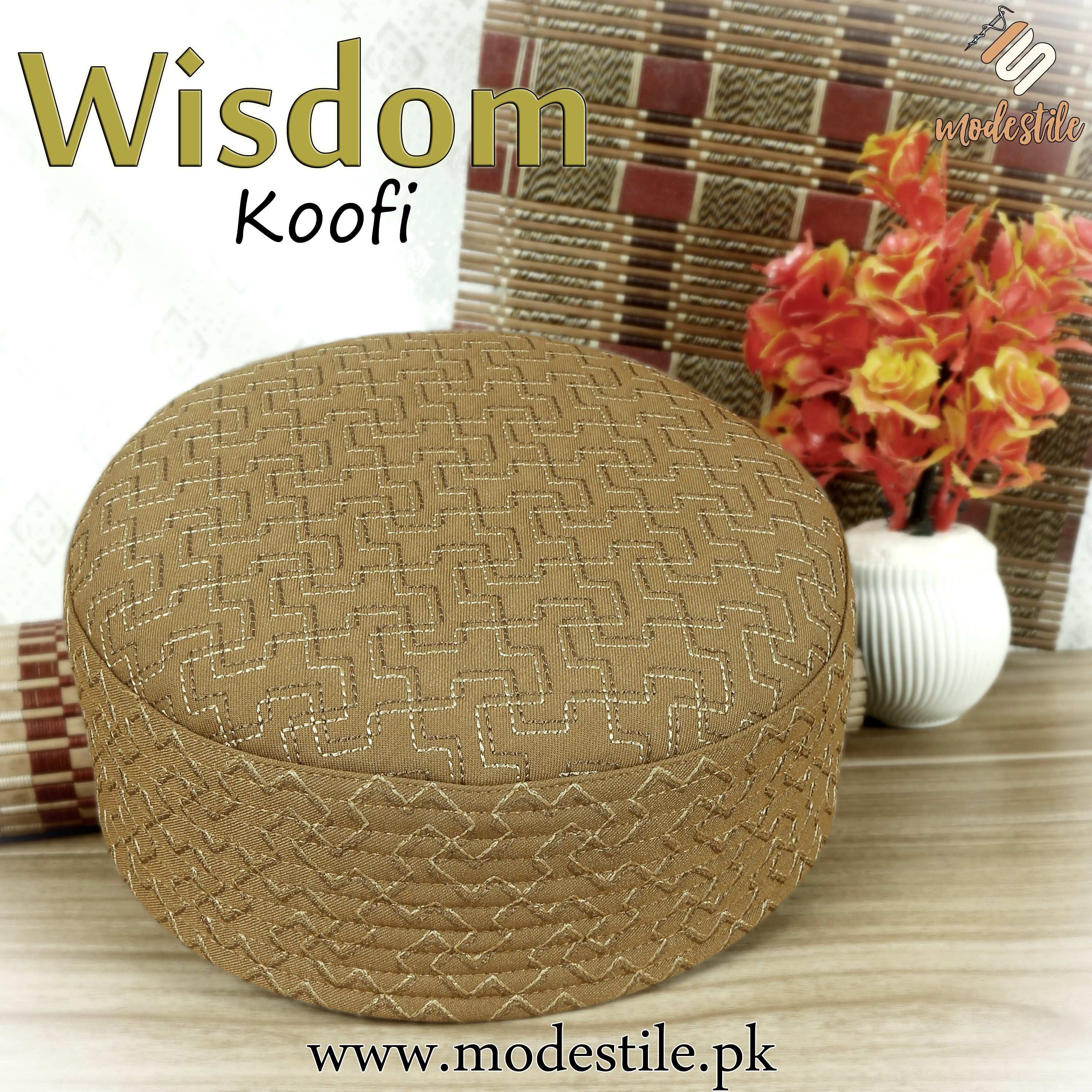 Modestile Wisdom  Embriodered Prayer Islamic Kufi Hat For Men's Traditional Headwear