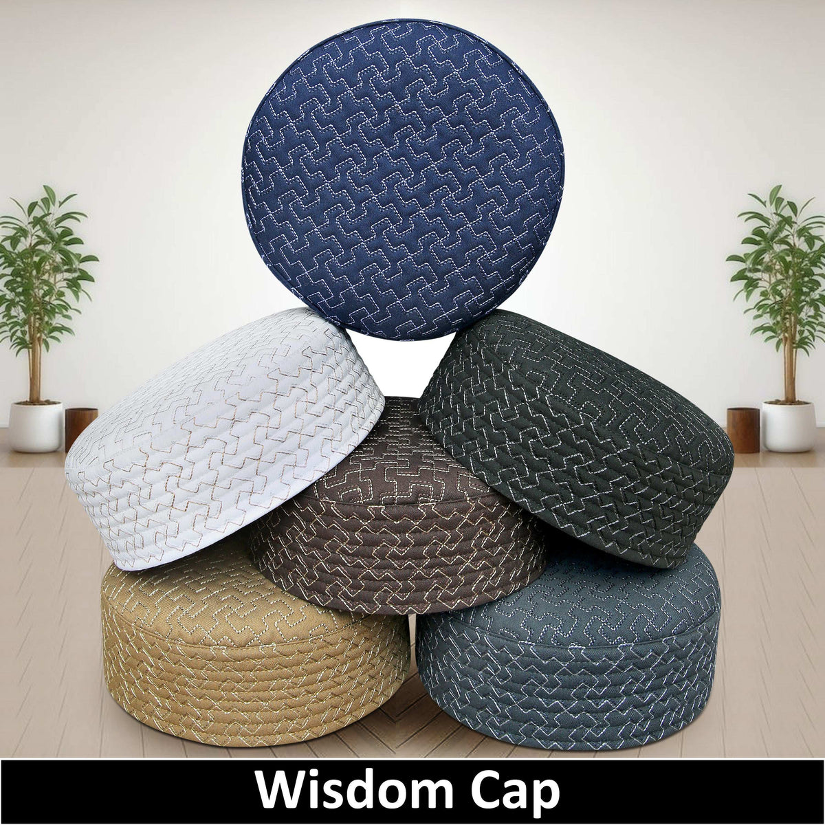 Modestile Wisdom  Embriodered Prayer Islamic Kufi Hat For Men's Traditional Headwear