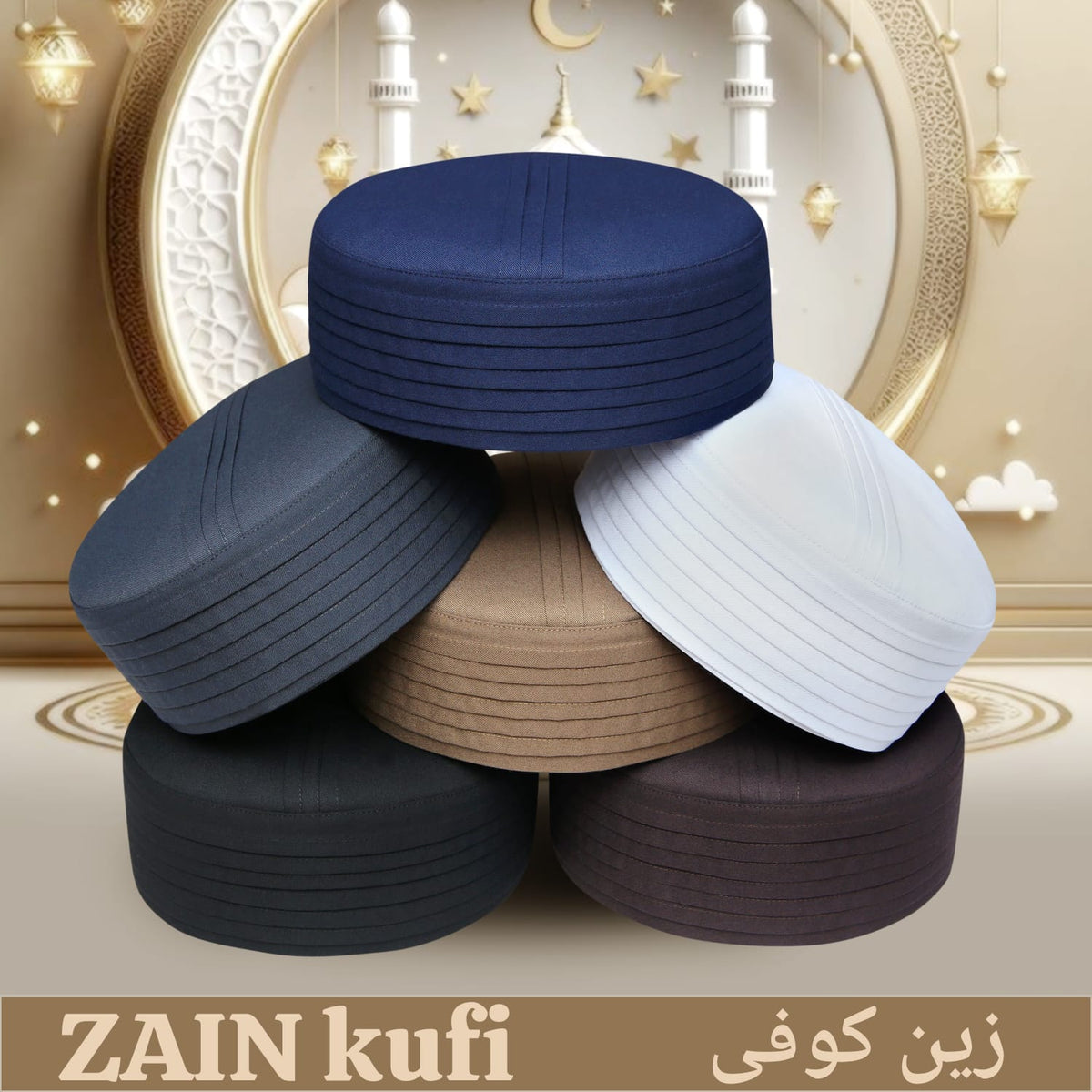Muslim Zain Prayer Kufi Hat For Mens– Islamic Namaz Cap