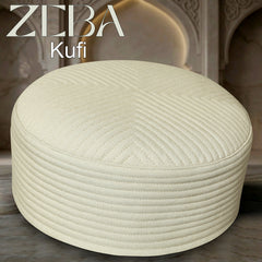 Zeba Premium Hard Kufi Cap - Structured Islamic Prayer Cap