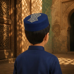 Mearaas Nalain Koofi – Premium Embroidered Islamic Prayer Cap for Men