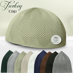Turkey Knitted Kufi Cap (Pack of 12) – Premium Lightweight Turkish Style Islamic Cap
