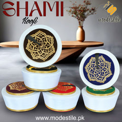 Men’s Premium Shami Cap SH-002 – Traditional Embroidered Muslim Prayer Hat