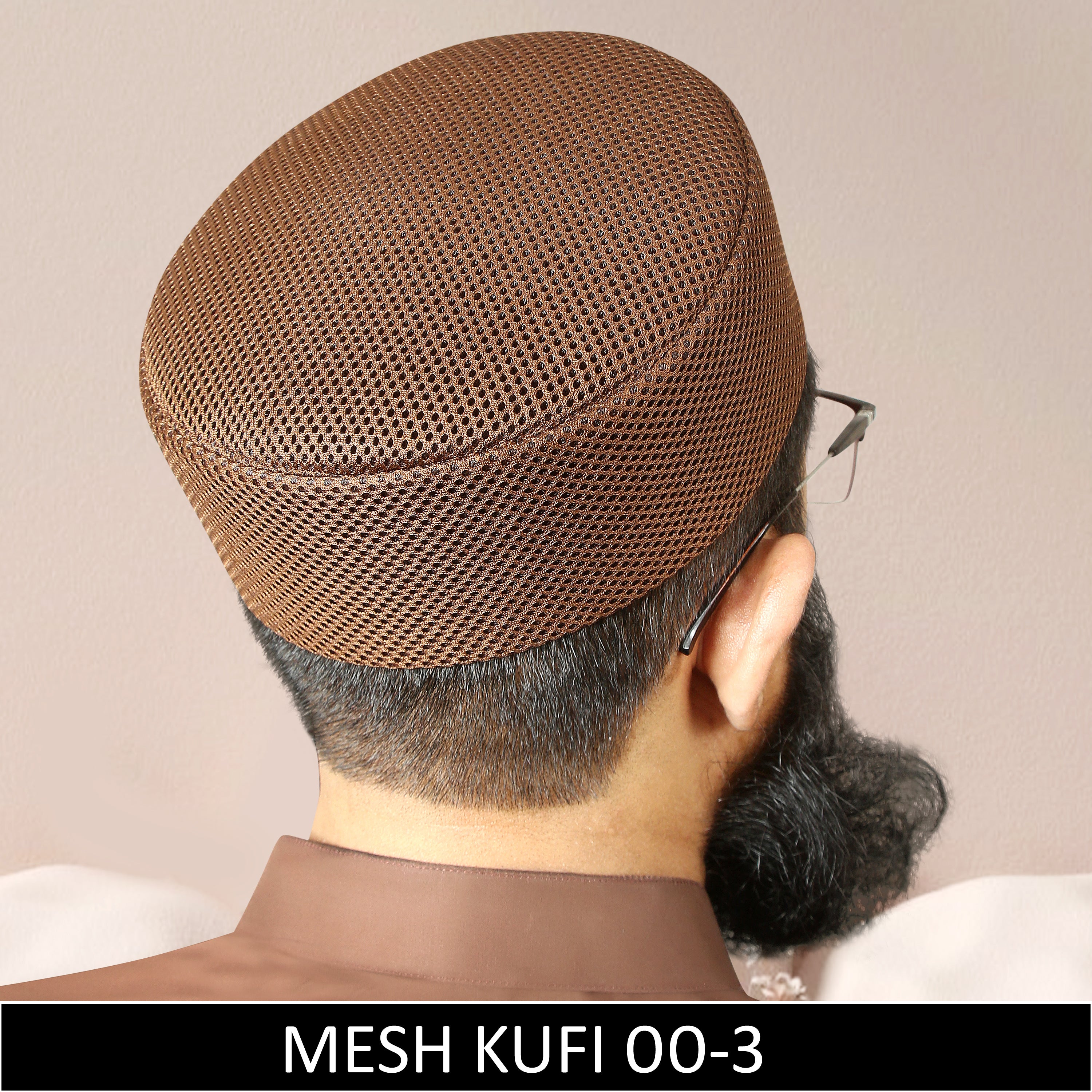 premium islamic mesh fabric kufi 00-3 in brown